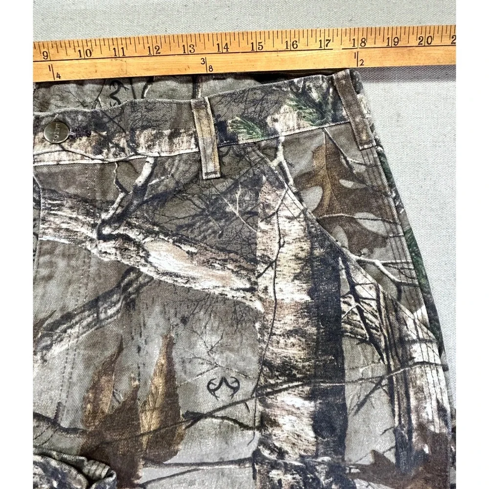 Vintage Carhartt Men 38 B235977 Camo Dungaree Hunting Carpenter Cargo Pants‎ USA
